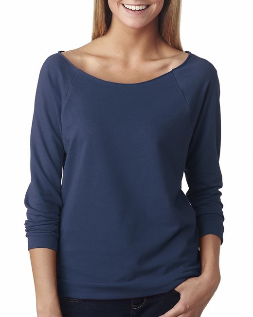 6951 Next Level Apparel Ladies' French Terry Three-Quarter Sleeve Raglan