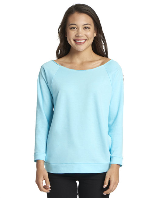 6951 Next Level Apparel Ladies' French Terry Three-Quarter Sleeve Raglan