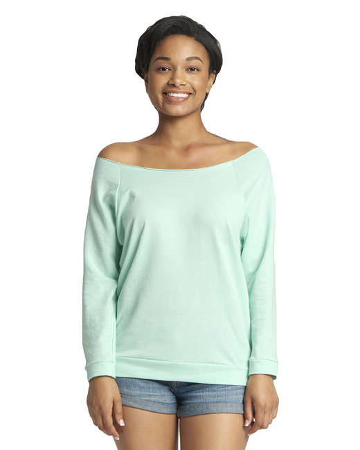 6951 Next Level Apparel Ladies' French Terry Three-Quarter Sleeve Raglan