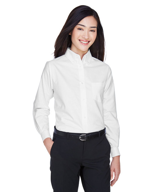 8990 UltraClub Ladies' Classic Wrinkle-Resistant Long-Sleeve Oxford