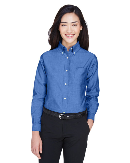 8990 UltraClub Ladies' Classic Wrinkle-Resistant Long-Sleeve Oxford