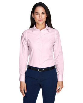 D645W Devon Ladies' Crown Collection® Banker Stripe Woven Shirt