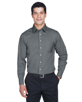 DG530T Devon Men's Crown Collection® Tall Solid Stretch Twill Woven Shirt