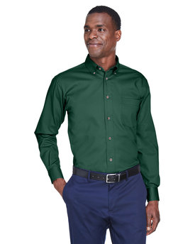 M500 Harriton Men's Easy Blend™ Long-Sleeve TwillShirt withStain-Release