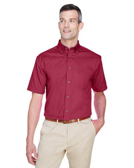 M500S Harriton Men's Easy Blend™ Short-Sleeve Twill Shirt withStain-Release