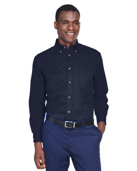 M500T Harriton Men's Tall Easy Blend™ Long-Sleeve Twill Shirt with Stain-Release