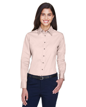 M500W Harriton Ladies' Easy Blend™ Long-Sleeve TwillShirt with Stain-Release